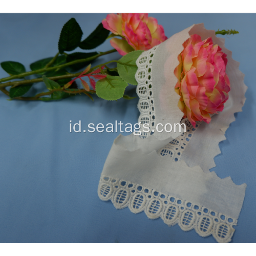 Kain Lace Trim Pengantin Putih